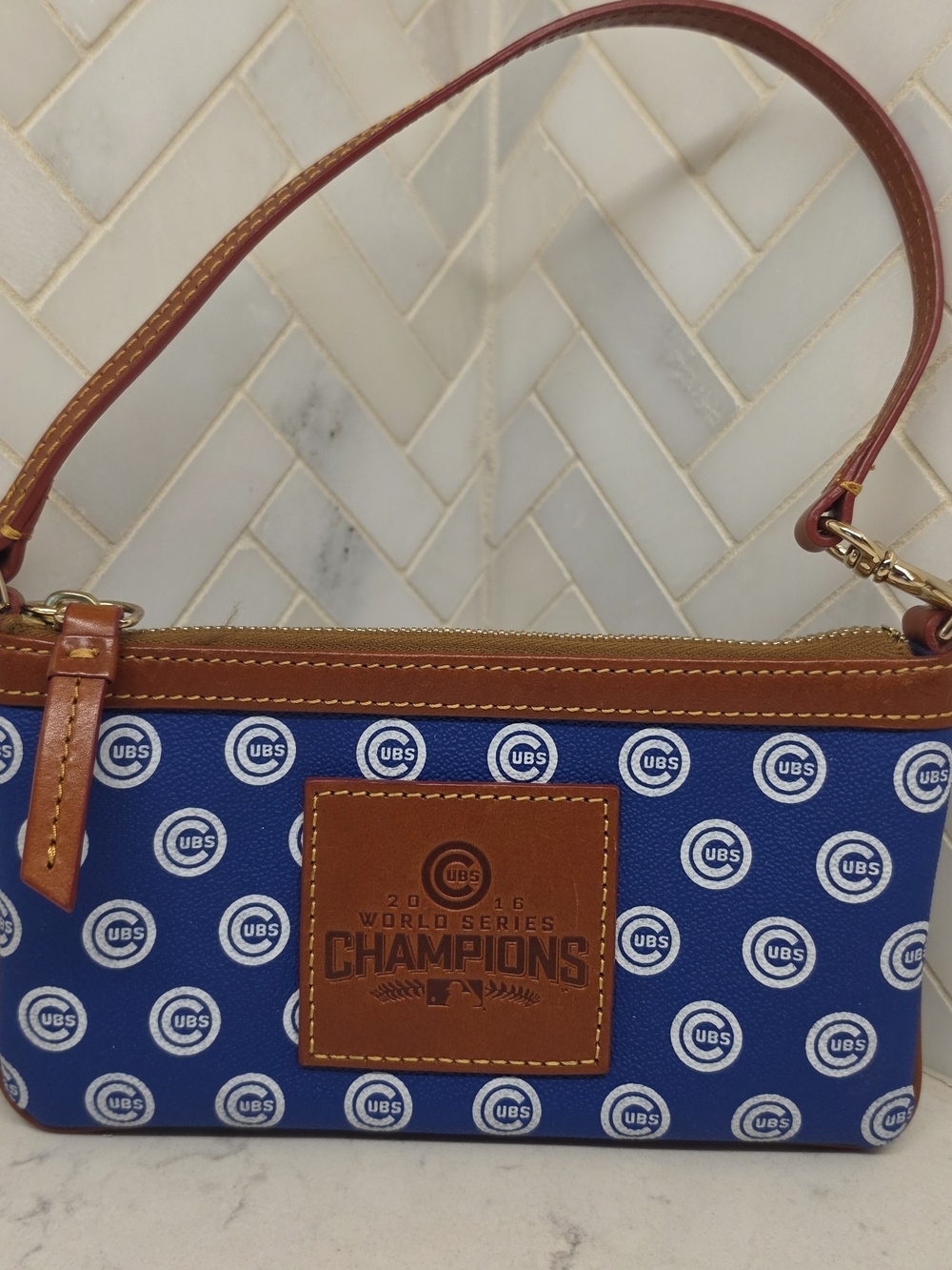 Dooney & Bourke Chicago Cubs 2016 World Series Champions Blue Purse/Wristlet Bag
